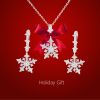 Sterling Silver Delicate Snowflake Necklace 18" and Earring Set #7