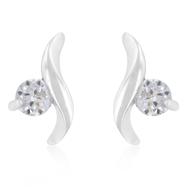 Twisting Solitaire Cubic Zirconia Earrings