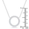 Clara 0.3ct CZ Rhodium Stainless Steel Circle Necklace