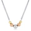 Bella Tri-Tone Stainless Steel Layered Ball Statement Necklace