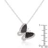 Black and White Cubic Zirconia Butterfly Pendant
