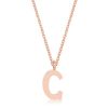 Elaina Rose Gold Stainless Steel C Initial Necklace
