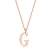 Elaina Rose Gold Stainless Steel G Initial Necklace