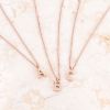 Elaina Rose Gold Stainless Steel W Initial Necklace