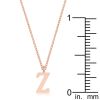 Elaina Rose Gold Stainless Steel Z Initial Necklace