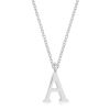 Elaina Rhodium Stainless Steel A Initial Necklace