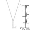 Elaina Rhodium Stainless Steel L Initial Necklace
