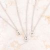 Elaina Rhodium Stainless Steel W Initial Necklace