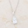 Classic Cubic Zirconia Sterling Silver Drop Necklace