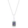 Classic Mystic Cubic Zirconia Sterling Silver Drop Necklace