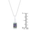 Classic Mystic Cubic Zirconia Sterling Silver Drop Necklace