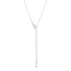Classic Sapphire Cubic Zirconia Sterling Silver Drop Necklace