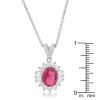 Chrisalee 3.2ct Ruby CZ Rhodium Classic Drop Necklace