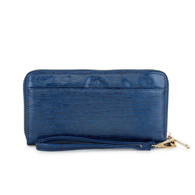 Kate Navy Faux Textured Leather Clutch