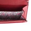 Carly Burgundy Leather Purse Clutch With Gold Chain Crossbody