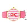 Breast Cancer Awareness Pink Leather Watch