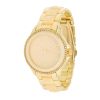 Cream And Gold Metal Crystal Watch