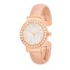 Fashion Shell Pearl Cuff Watch With Crystals Rose/Gold