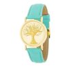 Fashion Tree Dial Watch With Leather Band Mint