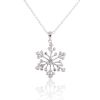 Sterling Silver Rhodium Plated Genuine Diamond Accent Snowflake Pendant Necklace, 18"