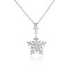 Sterling Silver Delicate Snowflake Necklace 18" and Earring Set #7