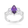 Amethyst Purple Elegant Cocktail Ring