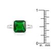 Cushion Cubic Zirconia Simulated Emerald Engagement Ring