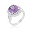 Amethyst Halo Cocktail Ring