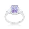 Classic Lavender Rhodium Engagement Ring